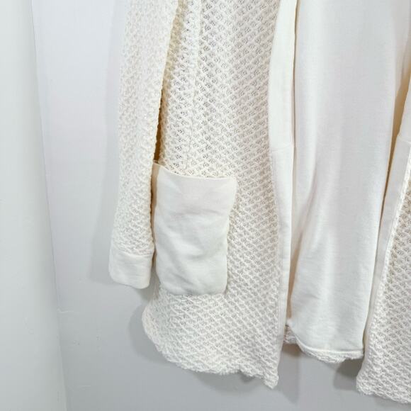 Tibi 100% Cotton White Texture Knit Open Front Sweater Cardigan Medium Large - Picture 8 of 10